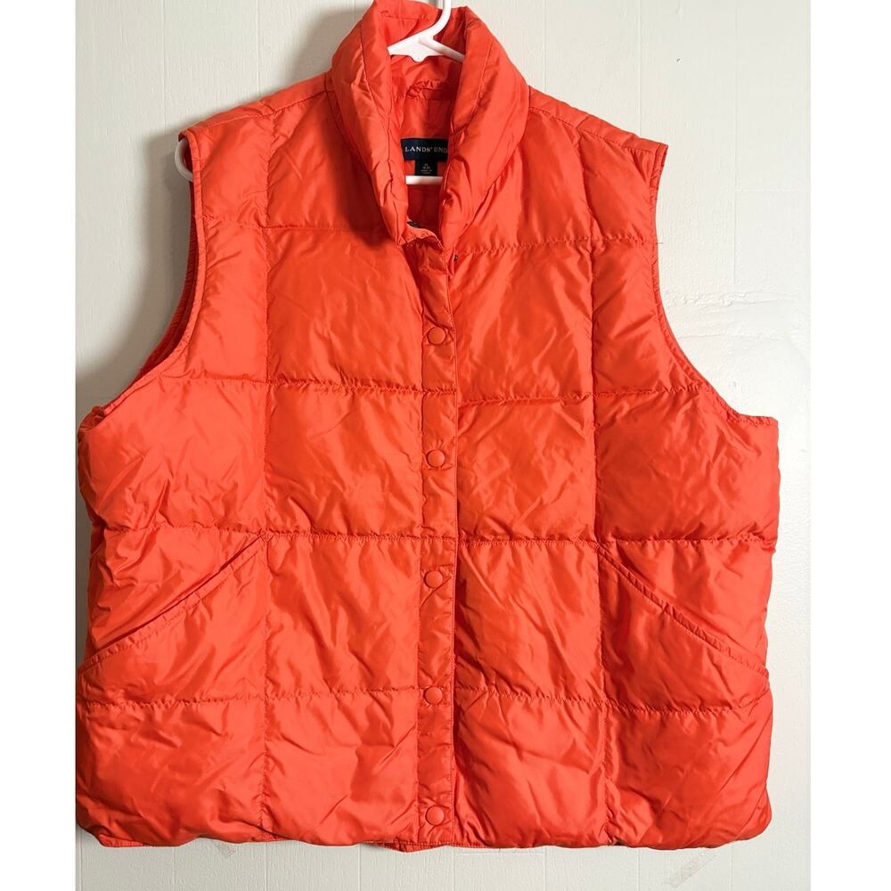 Lands' End Women's XL 18-20 Snap Front Quilted Puffer Vest